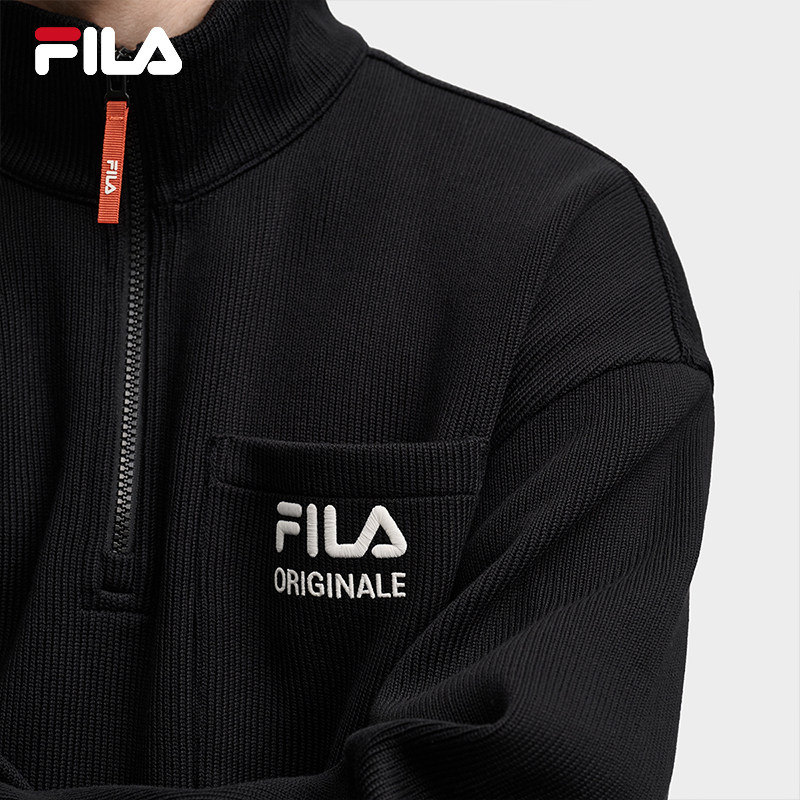 FILA 斐乐官方男子套头卫衣2025冬新款时尚休闲纯棉半拉链上衣,淘宝优惠券,粉丝福利购,淘宝优惠卷