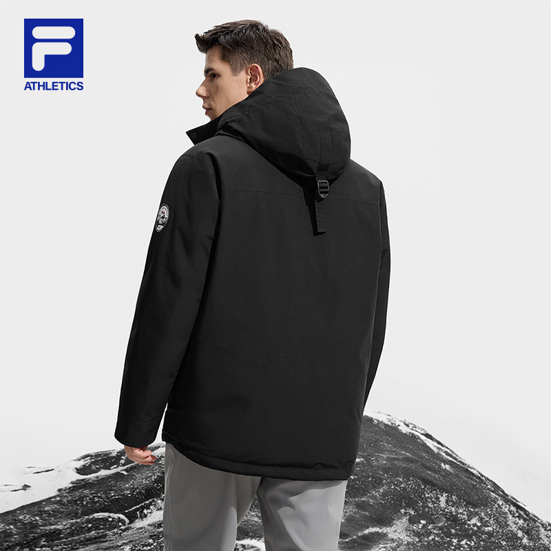 FILA斐乐男羽绒服2025冬新健身运动保暖连帽外套防泼水工装派克服,淘宝优惠券,粉丝福利购,淘宝优惠卷