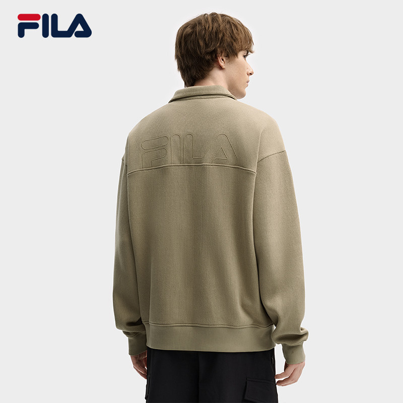 FILA 斐乐官方男子套头卫衣2025冬新款时尚休闲纯棉半拉链上衣,淘宝优惠券,粉丝福利购,淘宝优惠卷