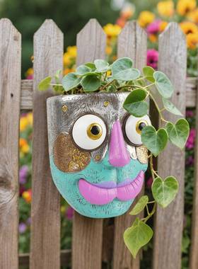 现货波普异唇壁挂花盆树脂多肉花盆创意阳台装饰室内外绿植挂盆