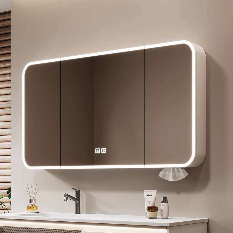 智能圆弧单独浴室柜镜柜照明防雾卫生间挂墙式多功能储物收纳盒子,淘宝优惠券,粉丝福利购,淘宝优惠卷