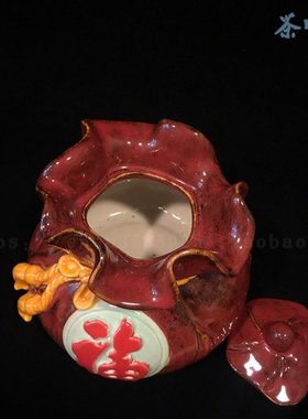 陶瓷摆件石湾公仔家居客厅装饰品茶叶罐陶罐防潮储物罐