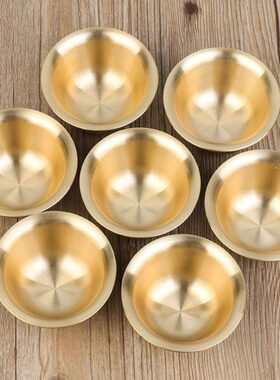 八吉祥佛纯铜圣前观音打磨小号精工水杯家用一套供奉雕花供水杯