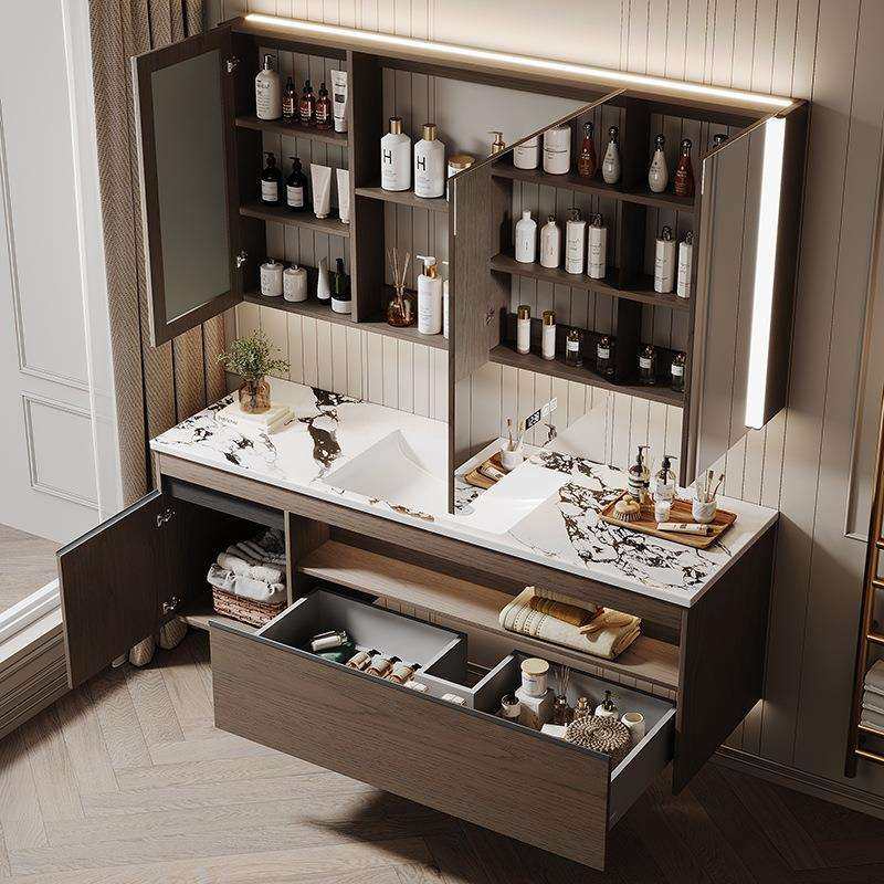 轻奢岩板无缝陶瓷盆浴室柜组合卫生间热弯一体盆洗手洗脸台,淘宝优惠券,粉丝福利购,淘宝优惠卷