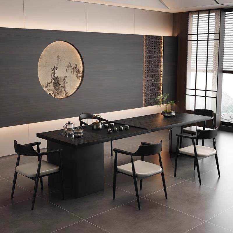 实木大板桌高级现代简约感茶桌椅组合烧水壶一体家用客厅阳台泡茶,淘宝优惠券,粉丝福利购,淘宝优惠卷