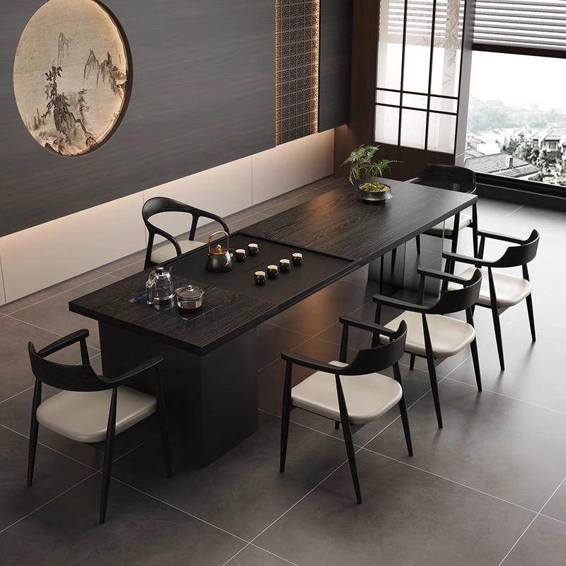 实木大板桌高级现代简约感茶桌椅组合烧水壶一体家用客厅阳台泡茶,淘宝优惠券,粉丝福利购,淘宝优惠卷