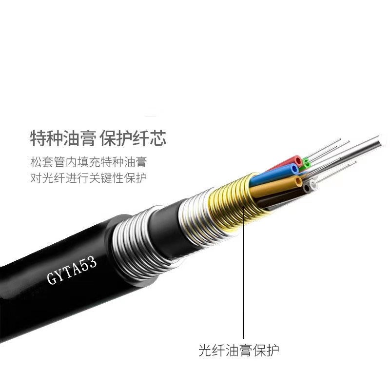 GYTA53/GYTZA53国标重铠直地D埋通信光缆室外4-144芯单模光纤线 - 图1