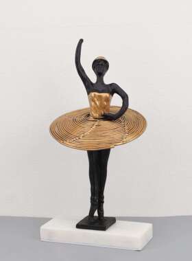 新中式黑色铸铁长腿人摆件样板房售楼部卧室书房客厅桌面玄关饰品