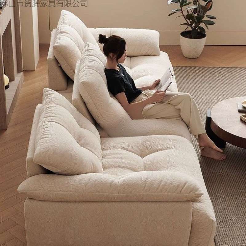 Flower bud sofa living room sofa down cloud chenille fabric sweet persimmon lily sofa