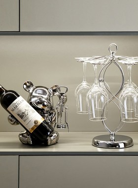 轻奢高档红酒杯杯l架摆件现代家居饰品餐厅高脚杯醒酒器酒柜装饰