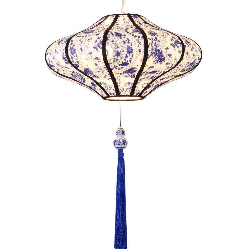 现代中式布艺四方荷叶吊灯创意茶馆餐厅仿古阳台灯笼酒店茶楼灯具,淘宝优惠券,粉丝福利购,淘宝优惠卷