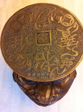 铜雕塑工艺品金蟾凳子酒店软装潢实用摆件家居装饰品商务礼品摆设