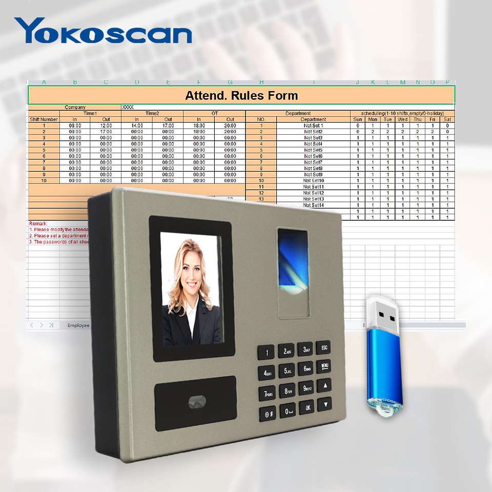 优库FA03人脸考勤机指纹签到机员工上下班人脸识别打卡机面部刷脸 - 图2