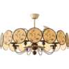 Fan lamp Song Dynasty aesthetic living room chandelier new Chinese Zen creative personality fabric Chinese ancient style restaurant lamps