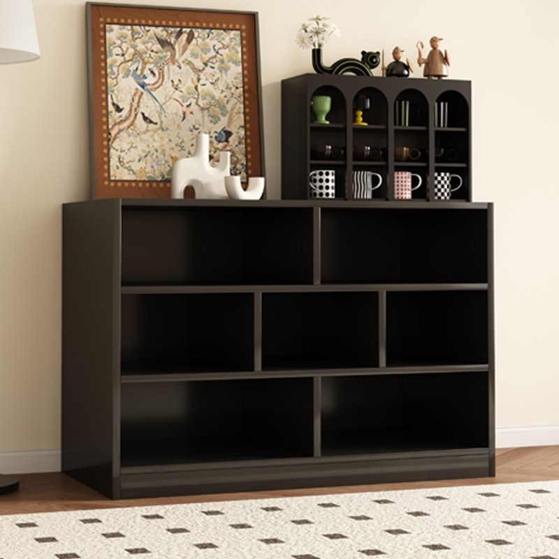 书架复古黑色卡莱克客厅格子柜落地矮柜收纳柜自由组合柜储物柜子 - 图0