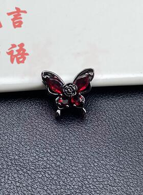 高保色DIY饰品配件镶锆石玫瑰花