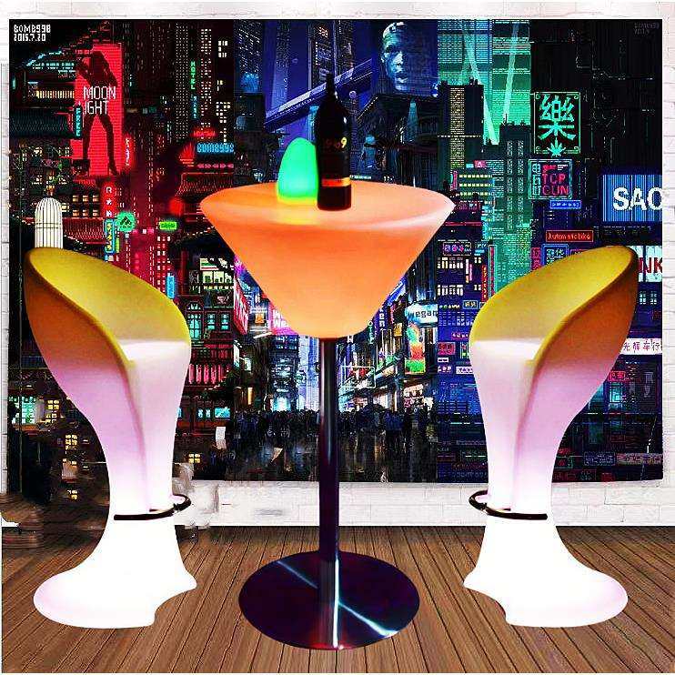 led发光高脚桌椅酒吧散台吧台桌清吧桌创意户外防水家具组合吧椅,淘宝优惠券,粉丝福利购,淘宝优惠卷