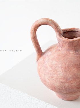 诧寂风陶艺花瓶斑驳新中式瓷器装B饰品摆件玄关电视柜插花水培陶