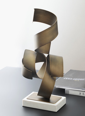 北欧现代售d楼处轻奢家居玄关铁艺抽象摆件办公室内软装摆设工艺