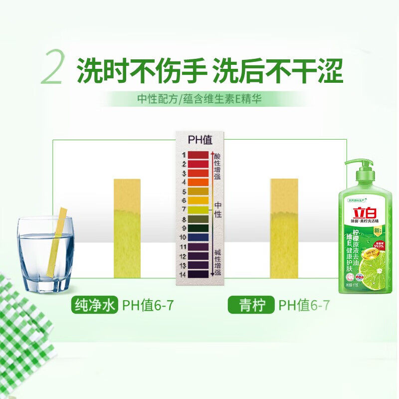 立白青柠洗洁精1kg食品用天然原料去油不伤手果蔬餐具清洗去油渍