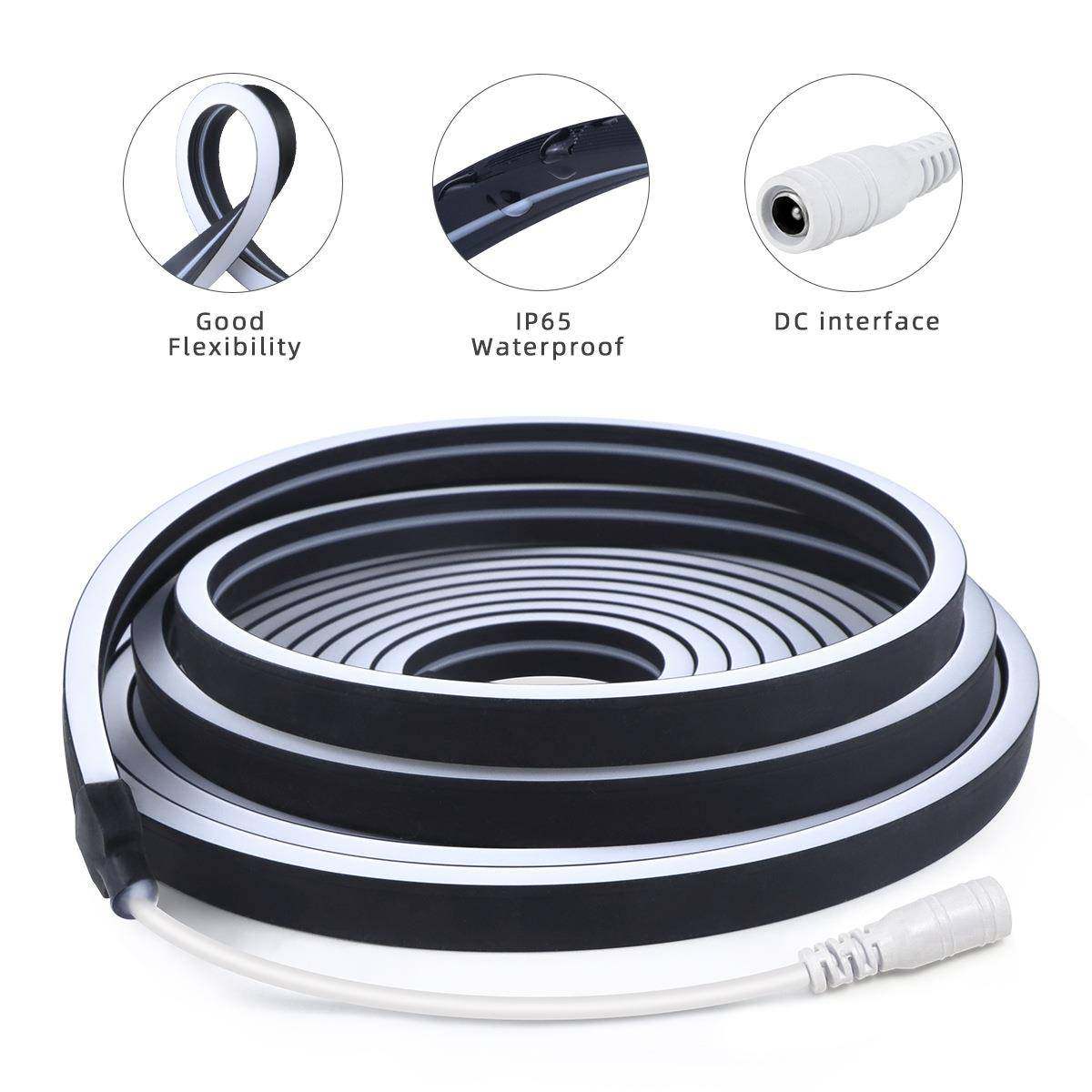 24V黑胶套管LED灯带触摸开关可调光单色柔性霓虹灯带装饰软灯条,淘宝优惠券,粉丝福利购,淘宝优惠卷