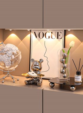 轻奢入户玄关摆件家居p客厅电视柜餐边酒柜装饰品钥匙收纳高档软