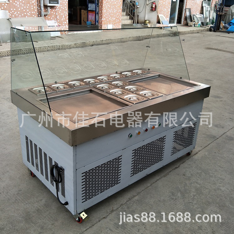 110V 双方锅炒冰机 Fried ice cream machine 泰国炒冰淇淋机厂家 - 图1