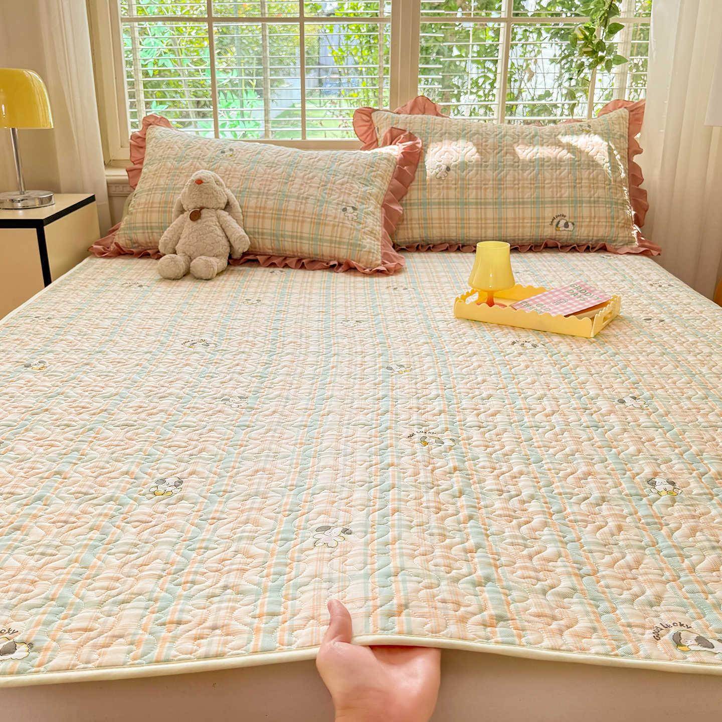 a类母婴级全棉床垫透气四件套夹棉床垫三件套学生宿舍单人可手洗 - 图1