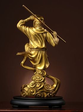黄铜孙悟空齐天大圣摆件装饰品铜猴子斗战胜佛像办公室店铺开业送