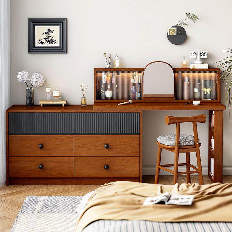 中古实木化妆桌斗柜梳妆台一体柜小户型卧室床尾转角拉伸柜复古风,淘宝优惠券,粉丝福利购,淘宝优惠卷