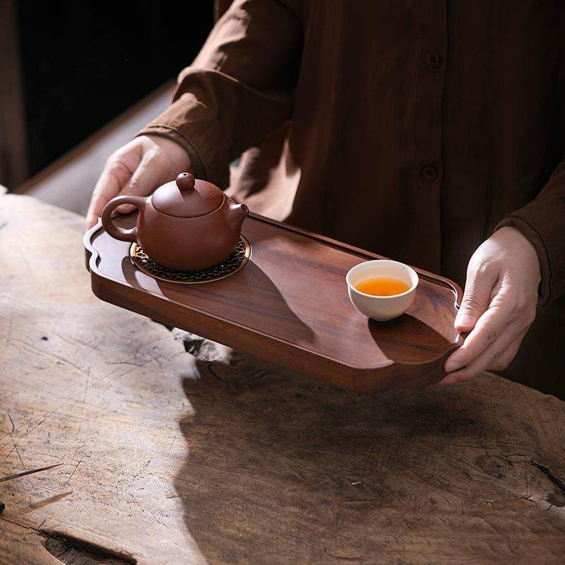 北美黑胡桃木茶托盘干泡台新中式小型干泡茶盘高端实木家用轻奢,淘宝优惠券,粉丝福利购,淘宝优惠卷