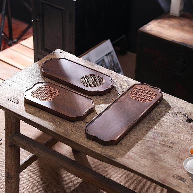 北美黑胡桃木茶托盘干泡台新中式小型干泡茶盘高端实木家用轻奢,淘宝优惠券,粉丝福利购,淘宝优惠卷