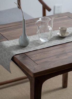 新中式四方桌黑胡桃木实木茶书桌棋牌餐厅阳台小户型八仙桌