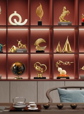 高档客厅展示酒柜装饰摆品件新式家隔玄关断柜博古架X书中柜轻奢