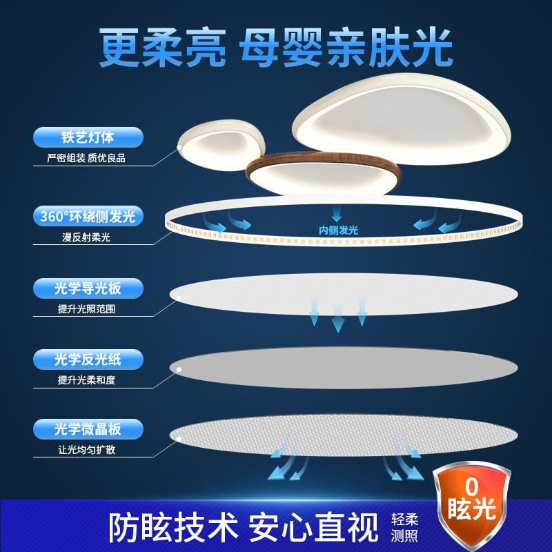 鹅卵石客厅灯2025年新款撞色复古吸顶灯大厅灯中古风卧室灯具灯饰 - 图0
