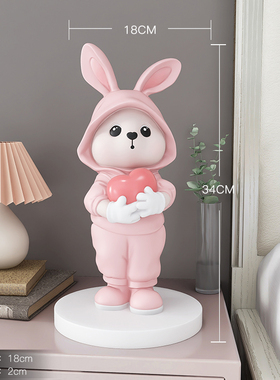 卡通兔子a客厅摆件酒柜装饰可爱乔迁生日礼物电视柜桌面家居饰品