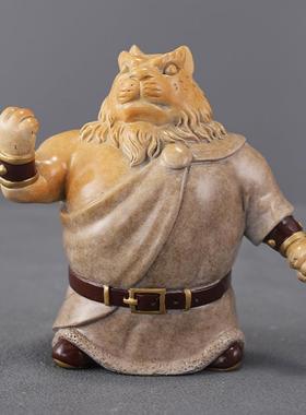 四大神兽彩绘Q版小摆件青龙白虎朱雀玄武家居铜装饰品客厅摆放送