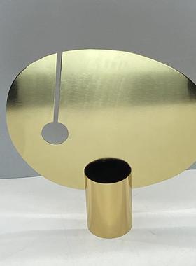 简约现代黑色金属点线面圆形屏风摆件客厅电视柜样板间软装饰品