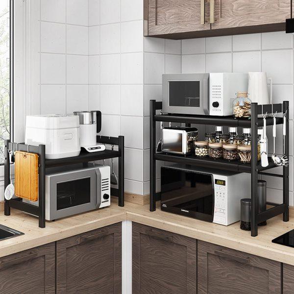 微波炉架子置物架台面烤箱可伸缩双层多功能桌面厨房收纳家用橱柜,淘宝优惠券,粉丝福利购,淘宝优惠卷