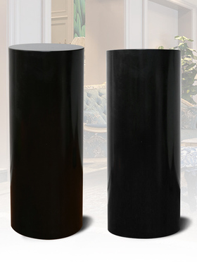 圆柱型圆型玄关落地大理石工艺品摆件基座酒店会所雕W塑展示底座