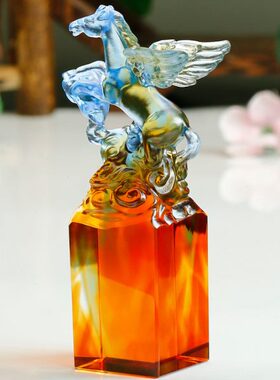 小马摆件空退役印章琉璃男战友办公桌军人精致退伍军送纪念品定制