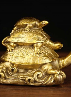 铜龙龟摆件 H铜三代龟摆件