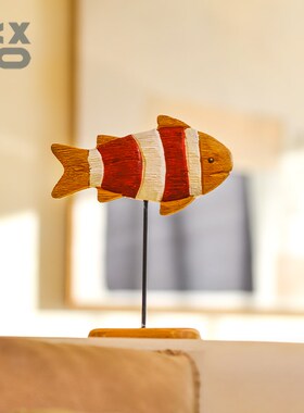 YBOX洋盒子复古莫兰迪色站立鱼海洋风装饰品年年T有余摆件装饰摆