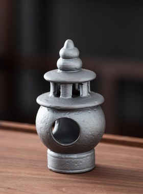 创意紫砂鱼缸造i景庭院小摆件盆景园艺花盆陶瓷假山亭子工艺品装