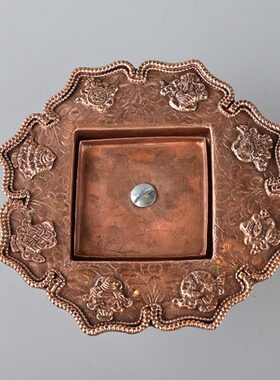 红铜朵玛食子供桌摆件尼泊尔手工佛前酥油花供花八供奉用品