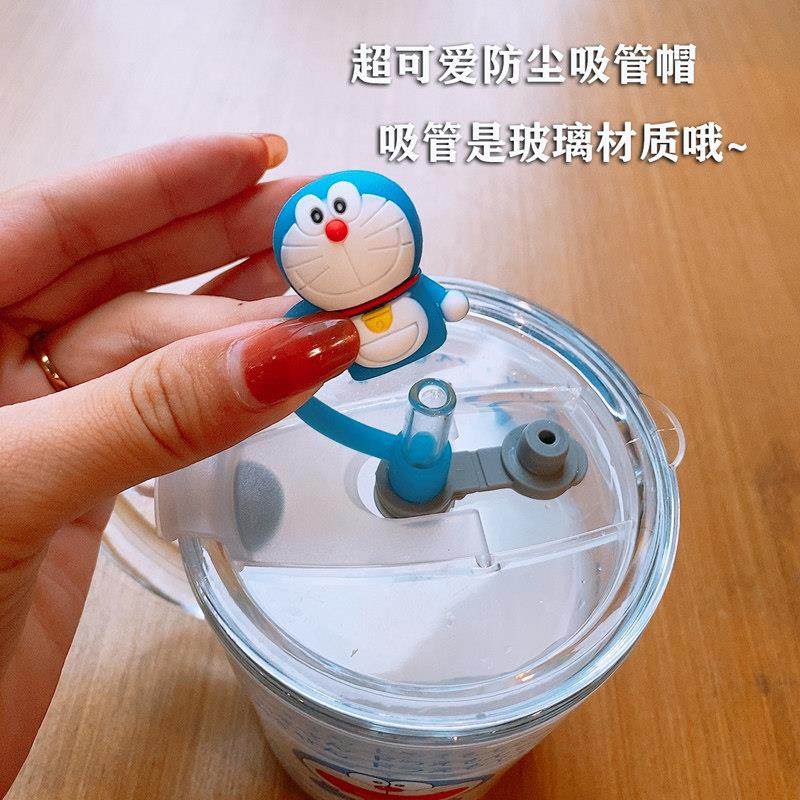 【五件套】家用儿童可爱牛奶带吸管刻度女学生早餐玻璃杯可微波炉,淘宝优惠券,粉丝福利购,淘宝优惠卷