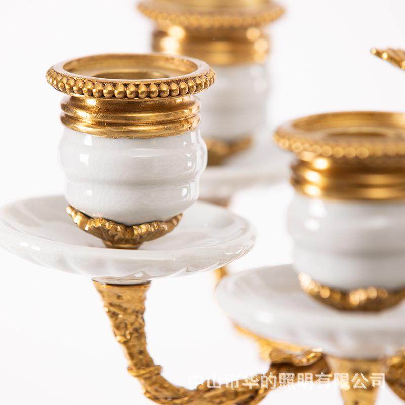 欧美式多头陶瓷铜配摆件客厅茶几玄关轻奢瓷烛台软装家居饰品摆设,淘宝优惠券,粉丝福利购,淘宝优惠卷