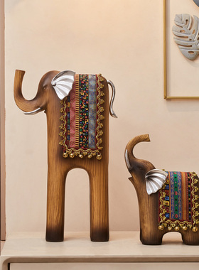 轻奢高档艺术大象摆件玄关t客厅电视柜台面上家居软装饰品乔迁礼