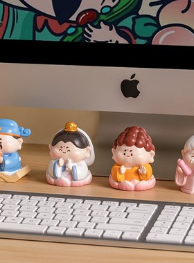 小神仙财神摆件办公室桌面工位解压情绪稳L定治愈汽车载装饰品礼