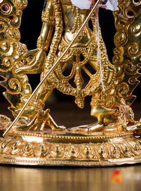 室内家用现代摆件尼泊尔铜全鎏金那洛空行母铜像 高20cm铜像像